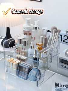 Transparent Acrylic Three-tier Step-like Stackable Dressing Table Cosmetic Jewelry Organizer