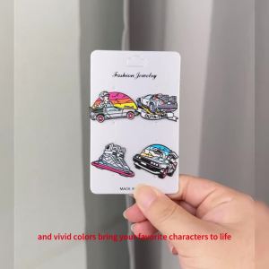 4pcs Back to The Future Classic Movie Enamel Pin Set 4 Styles Delorean Time Mag Sneakers Vintage Brooches Fans Souvenir Badges