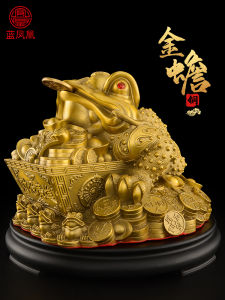 ช้างเผือกทองเหลืองขนาดใหญ่ ของตกแต่งสำหรับร้านค้า ช้างเผือกสามเท้า สัตว์ประดับตกแต่งสำหรับห้องนั่งเล่น ของขวัญสำหรับการเปิดร้านค้า