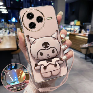Xiaomi Civi5Pro Soft Silicone Phone Case Full Cover Anti-Fall Cute Cartoon Female Design with Stand Mirror Protection