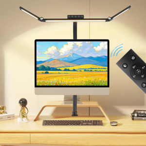 3 Heads ED Desk Lamp with Clamp Touch Sensitive Dimmable 24W Office Architect LED Table Lamps with Remote Ctonroller For Study