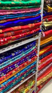 Silk Satin Jacquard Brocade Damask Peony Fabric