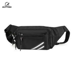 Outtobe Fashion Chest Bag Men Womens Waist Bag Waterproof Sports Bag Large Capacity Casual Bag Messenger Bag Reflective Strip Design Outdoor Fitness Bag Travel Bag Business Bag