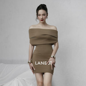 Lanejt Vietnam ปีใหม่ 2024 เรียบหรู โทนสีกาแฟเท่ รูปทรงตัว เน้นพันรอบ กระโปรง สูง เอว ทรงเอ เดรส