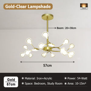 LANTU Nordic Firefly Living Room Lamp Elegant Home Decoration Lamp For Dining Room Luxury Branch-Shaped Bedroom Chandelier
