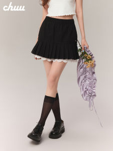 ชุดกระโปรงสั้นผู้หญิงสไตล์เกาหลี ทรงเอ ผ้าฝ้าย กระโปรงสั้นปมผีเสื้อ กระโปรงสั้นทรงหางปลา กระโปรงสั้นผ้าฝ้ายผสม