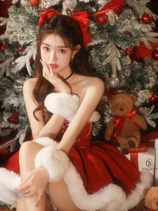 Barbie Princess Christmas Theme Dress Artistic New Years Photography One Piece Dress Stage Costume Autumn Winter New Arrival