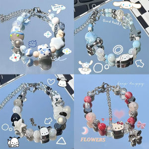 Cute Ceramic Dog And Cat Beaded Bracelet New Luxury Korean Style Versatile Accessory for Students And Besties Girls Jewelry