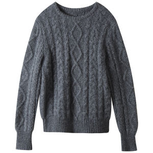 SOLWEIGE | SOLWEIGE Alpaca Wool Blend Autumn Winter Loose Fit Sweater Thickened Warm Soft Tearable 3D Knitted Round Neck Long Sleeve Top