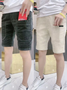 Summer Thin Corduroy Mens Shorts Trendy Versatile Casual Five-Quarter Length 2022 New Korean Style Sporty Pants with Pockets