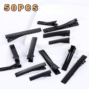 50pcs Black Hair Clip Korean Fashion Ladies Hair Clip Duckbill Clip Can Be Used for DIY Production Alligator Clips