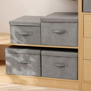 Large-capacity Storage Basket with Lids Foldable Sundries Storage Box for Underwear Dustproof Non-woven Multi-function Box