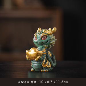 Lucky Snake Year Creative Gold Colorful Spirit Snake Office Desktop Decorations Ornaments Meaning Guaranteed Profit Blessings