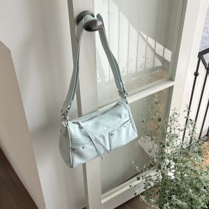 Fashionable Large Capacity Motorcycle Single Shoulder Bag with Multiple Pockets for Men And Women Casual Daily Use PU Leather