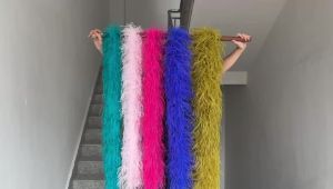Customized 2Ply 3Ply 6Ply 8Ply 10Ply 2Meters Pink Ostrich Feather Boa Shawl Thick Ostrich Plume Scarf Costume Plumes Dress Decor