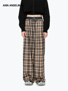 ANN ANDELMAN | Stylish Tapered Denim Plaid Leisure Pants