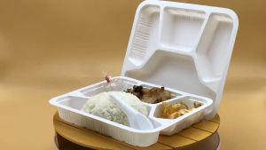 กล่องใส่อาหาร ถาดอาหาร จานใช้แล้ว กล่องเข้าไม่โครเวฟเพื่อถาด กล่องใส่อาหาร ถูกเเล่ยดี กล่องใส่อาหารแบบซีล
