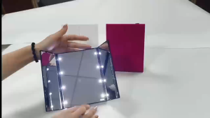 Gương Trang Điểm Để Bàn Cầm Tay 3 Mặt Gấp Gọn Có Đèn Led Gương Du Lịch