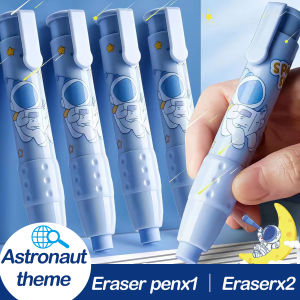 Cartoon Cute Erasers Pen Retractable Press Pencil Rubber Correction Supplies School Stationery