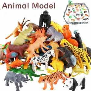 53PCS Wild Animal Models Jungle Zoo Toys Set Dinosaur Model Ornaments Dinosaur Toys for Kids