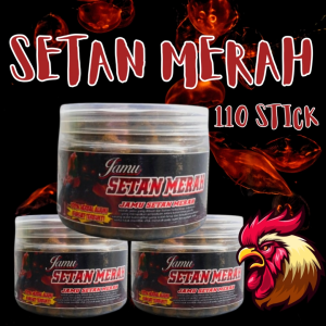 JAMU SETAN MERAH TOPLES - 110 BUTIR - jamu ayam petarung