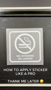 Business Rules Sticker No Smoking Vaping No Outside Food Waterproof Vinyl Sign Cafe Office Shop