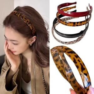 Foldable Leopard Print Headband High Skull Top Design Anti Slip Hair Hoop Fashion Hairband for Women Men Face Wash