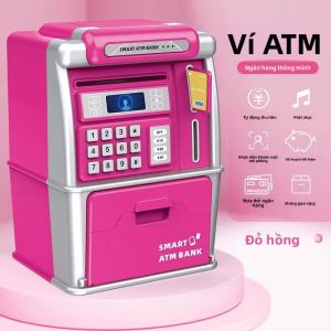 Máy Rút Tiền Tự Động Dành Cho Trẻ Em Đồ Chơi Mô Phỏng Mật Khẩu Thông Minh Thẻ Quẹt Điện Tử Heo Đất Có Hộp Tiết Kiệm Dành Cho Trẻ Em 3-12 Tuổi Quà Tặng Giáng Sinh