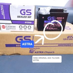《COD》-PT. GS BATTERY- AKI Motor Honda Beat Vario 110 Scoopy Supra X 125 Megapro New Revo Spacy Blade Genio Verza Karisma Mio J GT Soul GT/M3 Z S Fino Vixion Byson Jupiter Z New Z1 MX New MX King R15 Xeon Xride Xabre SR MT15 GTZ5S Accu Kering MF