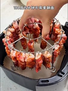 ตะแกรงปิ้งย่างแนวตั้ง ชั้นวางไม้เสียบปิ้งย่าง ตะแกรง+ไม้เสียบ ผลิตจากสแตนเลสสตีล ไม่เป็นสนิม