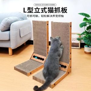 Large Size Integrated Standing Cat Scratching Board Corrugated Paper Wall Mounted Cat Nest Sofa Triangle Claw Grinding