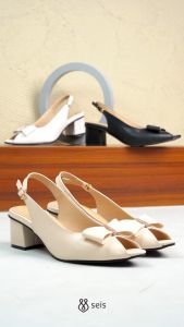 SEIS Britney Mules Heels Wanita | Slingback Hak 5 cm