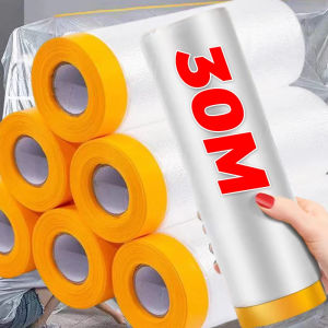 30M Disposable Furniture Dust-proof Films Self-adhesive Cabinet Dust Cover Cuttable Cabinet Protective Covers Masking Film