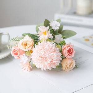 1/4pcs Artificial Flowers Rose chrysanthemum Silk Wedding Home Room Festival Wreath Garden Yard Diy gifts bridal bouquet decorat