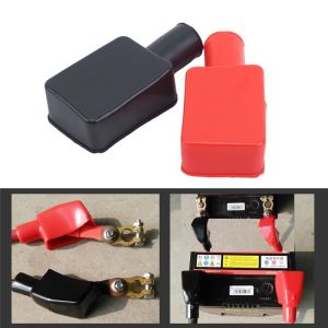 2/4Pcs Square Motorcycle Car Battery Terminals Rubber Covers Battery Terminals Protection Sleeve Positive Negative Pole Cover