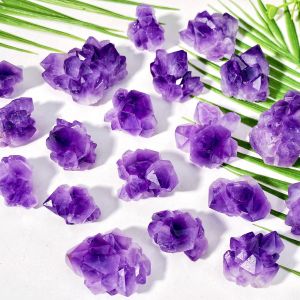 Random 50g/100g High Quality Big Amethyst Cluster Flower Decoration Natural Crystal Raw Stone Birthday gift Scene decoration.