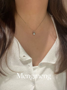 Pure Silver 925 Mengmeng Pearl Necklace Bright Single Large Pearl Diameter 10mm Fashionable Jewelry Accessory