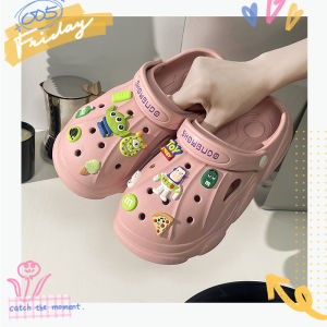 QZshop รองเท้า แตะ ฮิต มีตัวการ์ตูนตกแต่ง รองเท้าแตะหัวโต มีสายคาดหลัง มีรูระบายออกกาศ รองเท้า แตะ ฮิต กันลื่น สะดวกสบาย