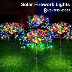Solar powered fireworks lights 200/150/120/90/60 starburst string lights 8 lighting modes suitable for outdoor decoration