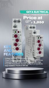 GEYA GRV8-04 3 PHASE VOLTAGE MONITORING RELAY WITH PHASE PROTECTION DELAY TIME OVERVOLTAGE AND UNDER