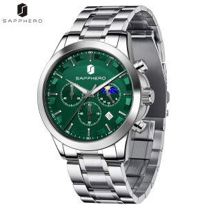 SAPPHERO Tough Mens Watch Stainless Steel Analog Wristwatch Business Casual Style Elegant Design for Formal and Daily Wear