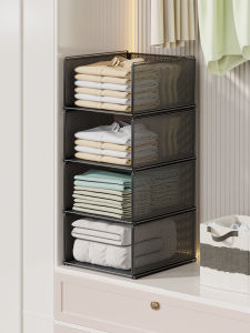 Multi-Layer Closet Partition Shelf Storage Basket Rack Bedroom Dormitory Organizer Divider Clothes Basket Shelf Home Organizer