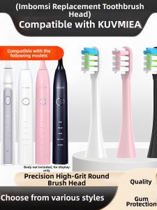 Soft Bristle Adult Electric Toothbrush Head Compatible with KUVMIEA Sonic Toothbrush Y8/Y9 Universal Replacement Head Deep Cleaning