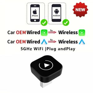 2 in1 Wired to Wireless CarPlay Android Auto Adapter for OEM Car Stereo With USB Dongle Smart Mini Box Plug and Play Bluetooth