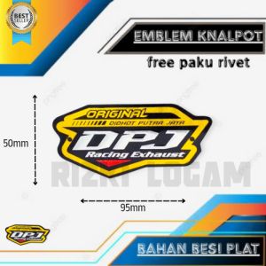 Emblem knalpot merek DPJ model Timbul free paku rivet