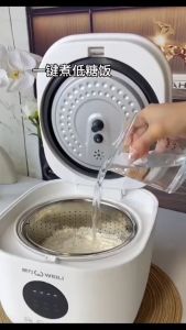 Low Sugar Rice Cooker with Ceramic Oil Non-Stick Inner Pot 3L Smart Cooker Stainless Steel De-Sugar Basket 24-Hour Timer 低糖电饭煲