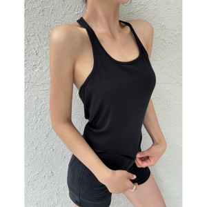 Áo Ba Lỗ Không Tay Cổ Chữ U Mùa Hè Cho Nữ Dáng Rộng Thoải Mái Vải Cotton Không Có Đệm Ngực Mặc Ngoài Trời