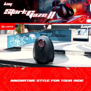 LOY StarkGaze H Led Knight Backpack Bag With Sea Heart Waterproof Highlight Led Motorcycle Full Helmet Rider