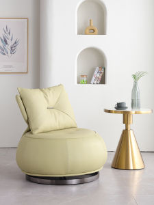 Modern Minimalist Superficial Leather Lazy Sofa Chair Bedroom Living Room Single Sofa High End Feeling 2025 New Model