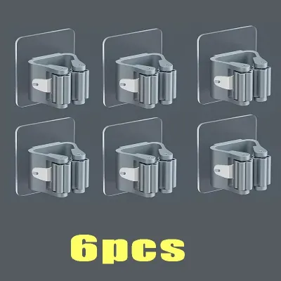4PCS Wall Mounted Mop Organizer Holder Wall-Mounted Waterproof Mop Storage Rack Broom Hanger Hooks Household Tools